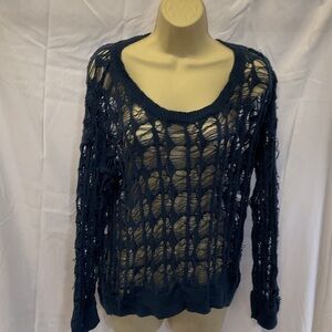 Distressed Aeropostale navy blue sweater